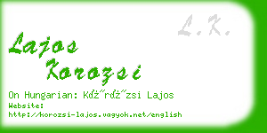 lajos korozsi business card